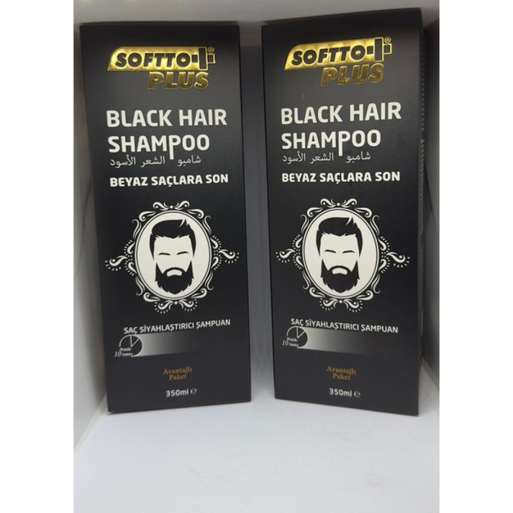 Softto+Plus Black Hair Shampoo 2'li Paket Siyahlaştırıcı Şampuan - 1 Saç Boyası Fiyatı