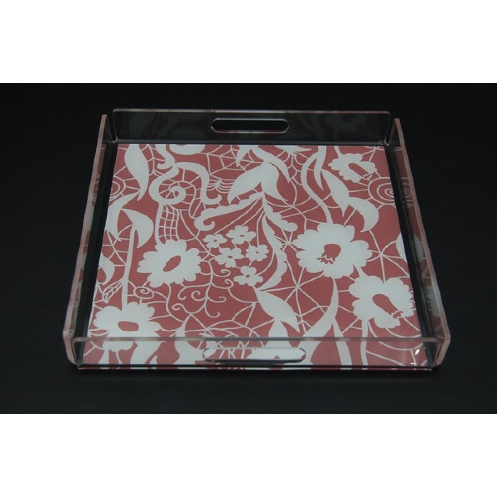 Sogo Şeffaf Akrilik Desenli Tepsi 30X30 cm Oto Boyaları Fiyatı