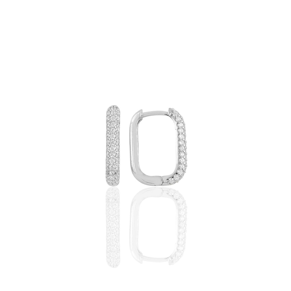 Söğütlü Silver Gümüş Rodyumlu Zirkon Taşlı Trend Küpe. Gümüş Küpe Fiyatı