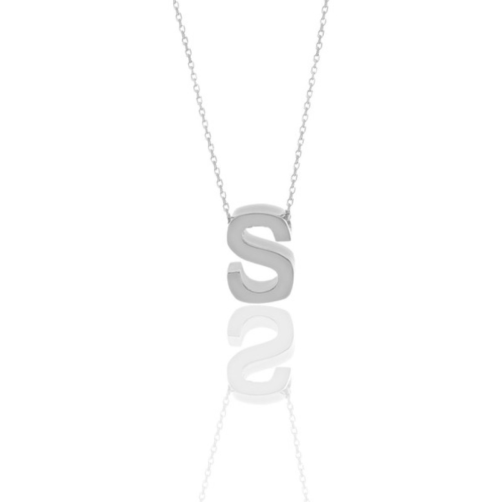 Söğütlü Silver Gümüş Üç Boyutlu Minimal S Harf Kolye Gümüş Kolye Fiyatı