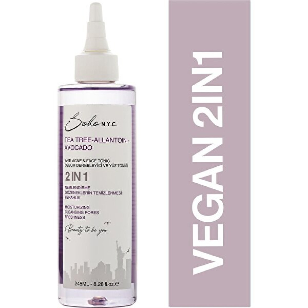 Soho N.y.c. Vegan Anti Acne - Sebum Dengeleyici Yüz Toniği 245 ml Cilt Temizleme ve Peeling Fiyatı