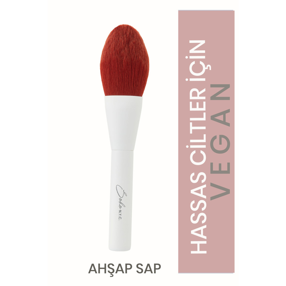 Soho N.Y.C. Vegan Düz Pudra-allık Makyaj Fırçası-v701-ahşap Sap 16.5cm Makyaj Fırça ve Aksesuarları Fiyatı