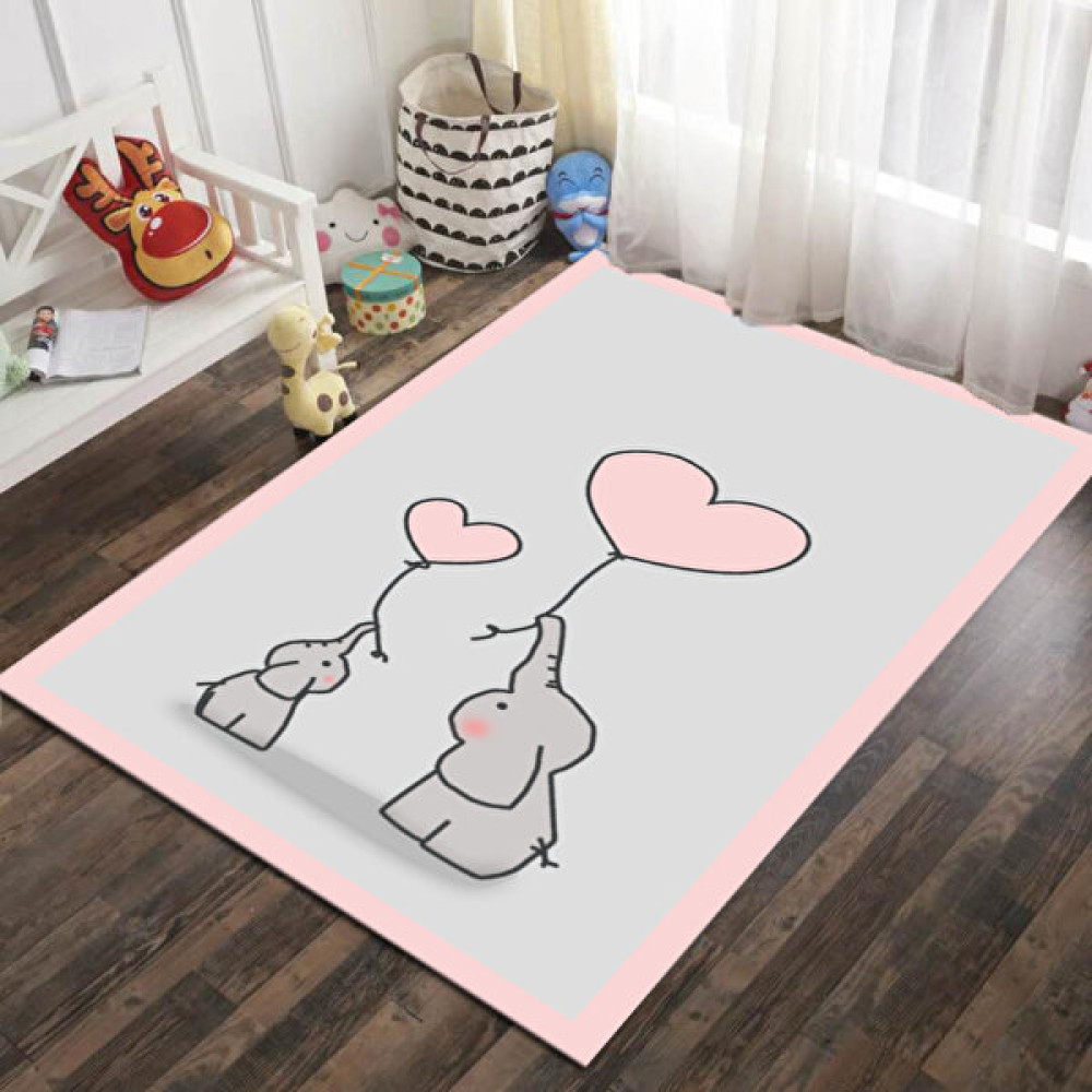 Soho Yavru Fil Kalpli Balon Figürlü Çocuk Odası Halısı - Bej - 80 x 200 cm Bebek Odası Halı Fiyatı