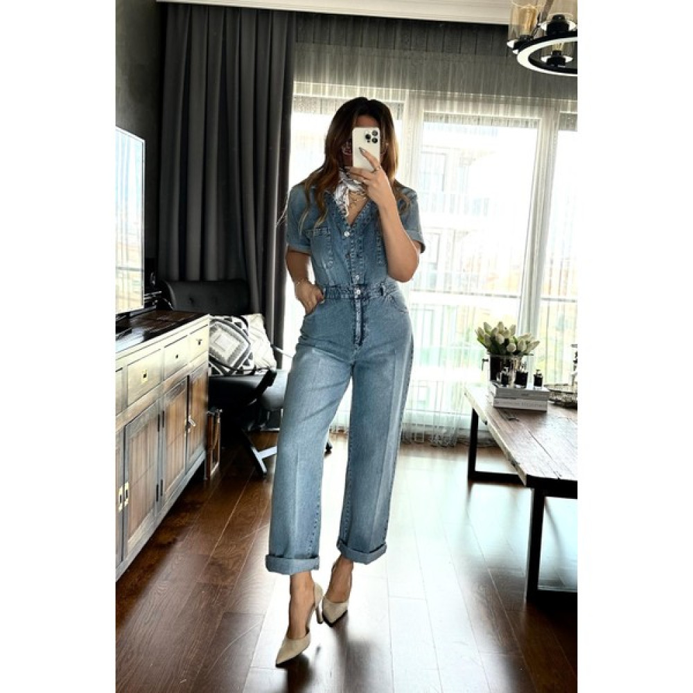 Sohotique By P Denim Kısa Kol Tulum Mavi Bayan Tulum ve Salopet Fiyatı