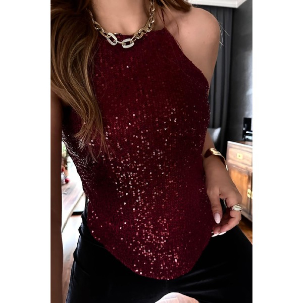 Sohotique By P Payetli Reglan Yaka Bluz Bordo Bluz Fiyatı