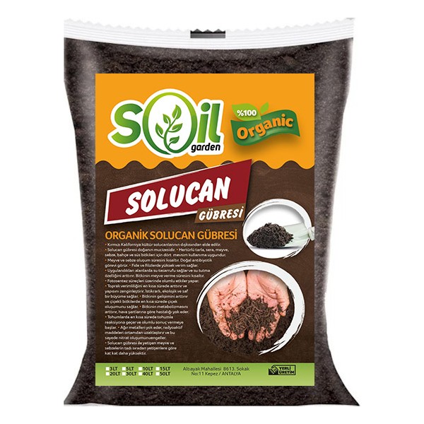 Soil Garden Solucan Gübresi 3 lt (1.5 Kg)Toprak Düzenleyici Solucan Gübresi Gübre Fiyatı