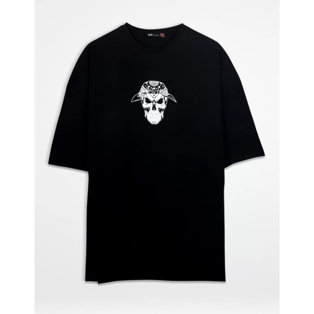 Sokak Butik Ty Kurukafa Bandana Sırt Baskılı Siyah Unisex Oversize Tshirt Erkek T-shirt Fiyatı