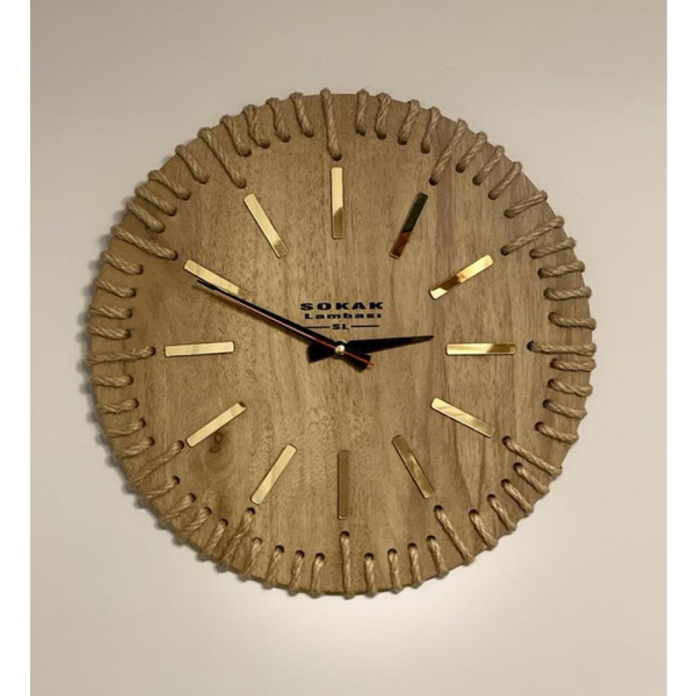 Sokak Lambası Büyük Boy Lüx Ahşap Dekoratif Duvar Saati 50X50 cm Dekoratif Saat Fiyatı
