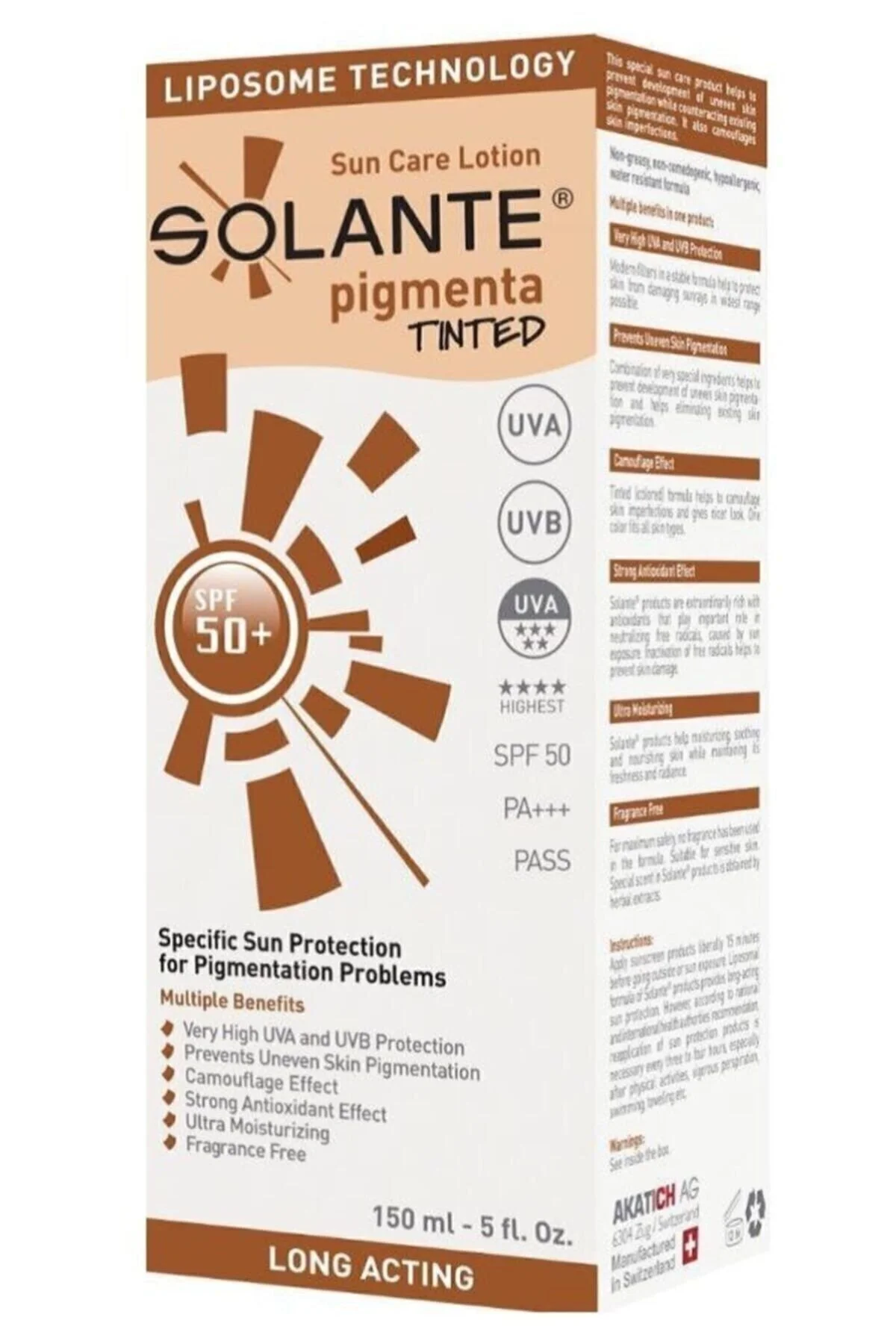Solante Pigmenta Tinted Renkli Güneş Kuruyucu Losyon Spf50 150ml" Güneş Kremleri ve Losyonları Fiyatı
