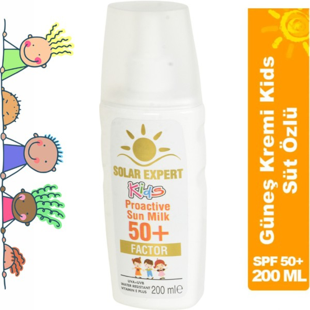 Solar Expert Sun Milk Çocuk Kids Güneş Kremi Spf 50+Factor 200 ml Güneş Kremleri ve Losyonları Fiyatı