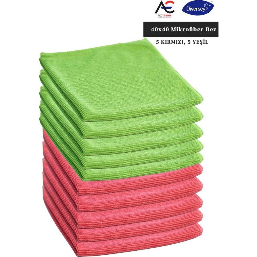 Solare Microjet Mikrofiber Temizlik Bezi 40X40CM 5 Adet Yeşil 5 Adet Kırmızı - Mavi Deterjan ve Temizlik Ürünleri Fiyatı