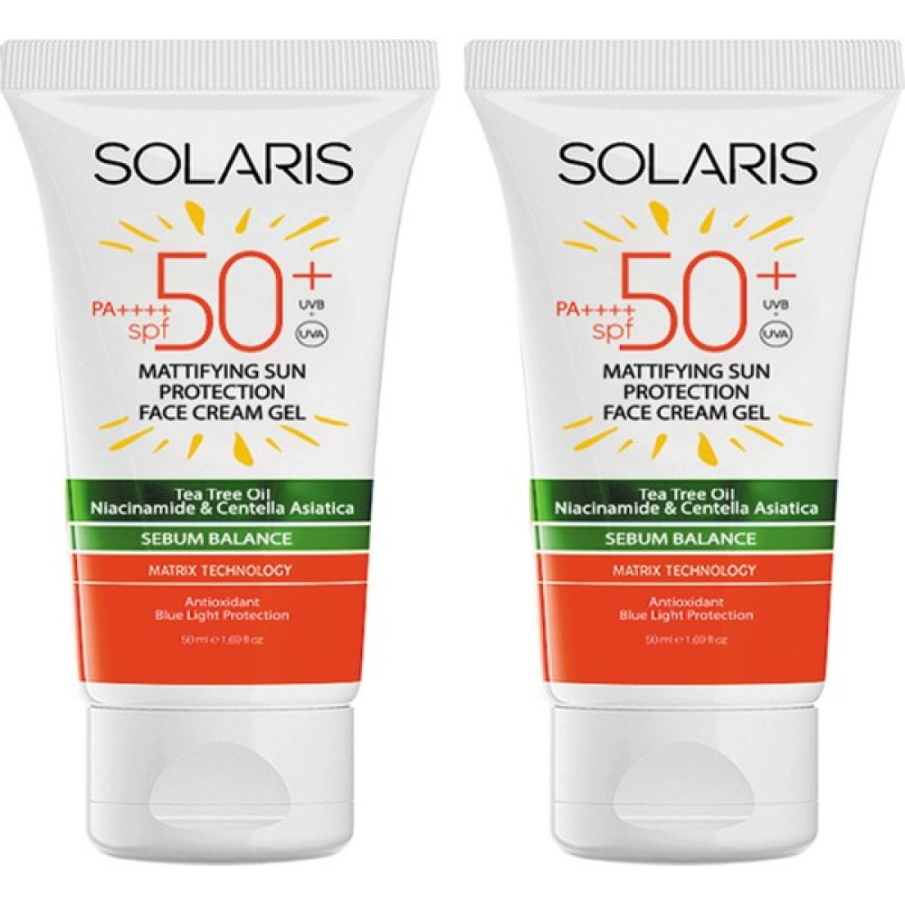 Solaris Yağlı Cilt Tipleri Için Mat Bitişli Jel Güneş Kremi Spf 50+ (50 Ml) x 2 Adet Güneş Kremleri ve Losyonları Fiyatı