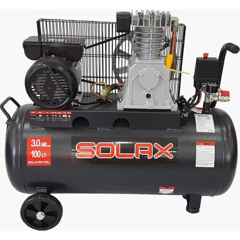 Solax BAL-0,25/8-100 Tekerlekli Hava Kompresörü 100 Litre Hava Kompresörü Fiyatı