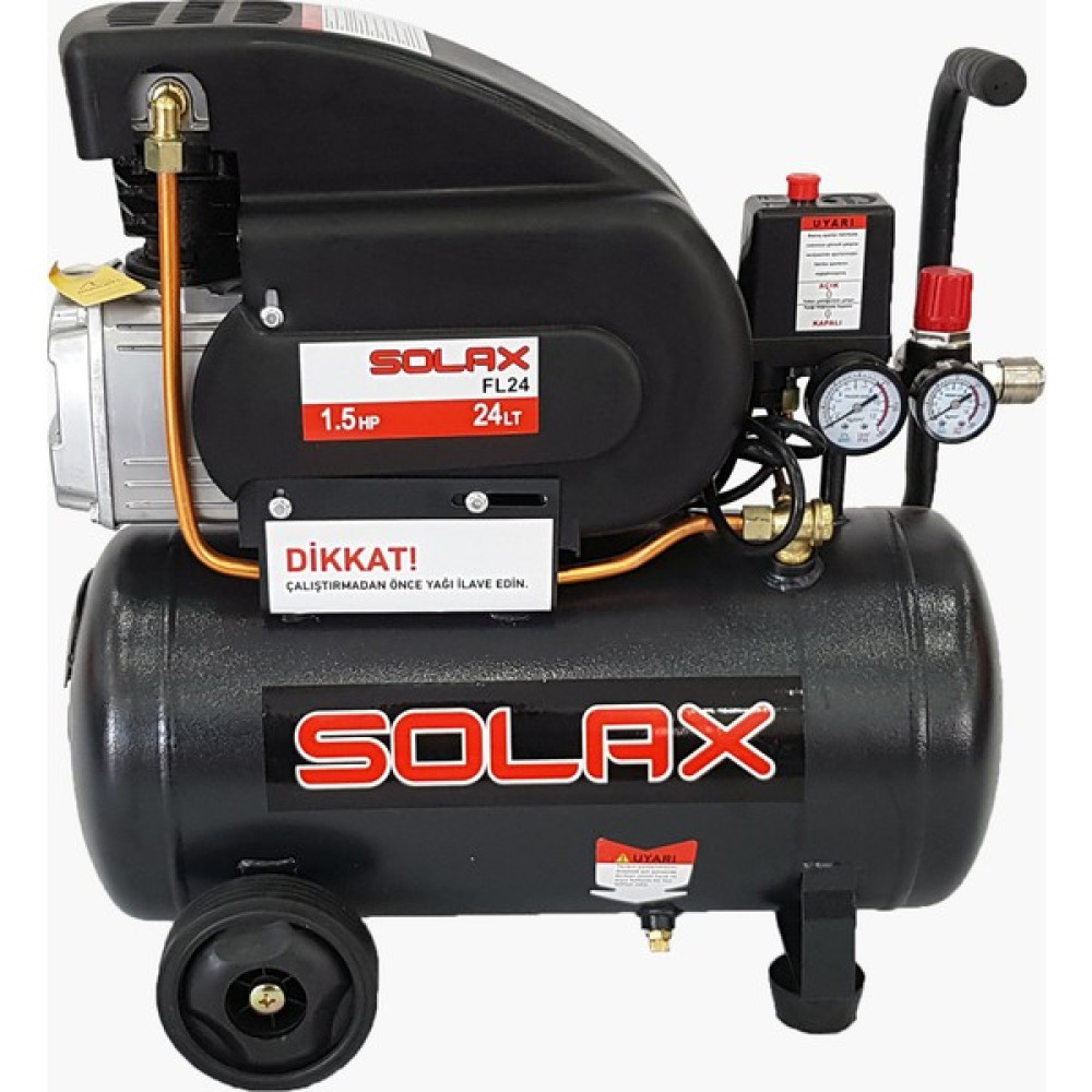 Solax FL24 1.5 Hp 8 Bar 24 Lt Yağlı Hava Kompresörü Hava Kompresörü Fiyatı