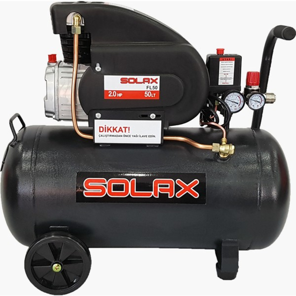 Solax FL50 2 Hp 8 Bar 50 Lt Yağlı Hava Kompresörü Hava Kompresörü Fiyatı