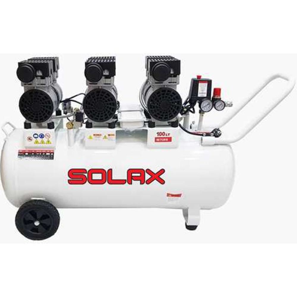 Solax Hm0.75 3JW/100 Tekerlekli Sessiz Hava Kompresörü 100 Litre Hava Kompresörü Fiyatı