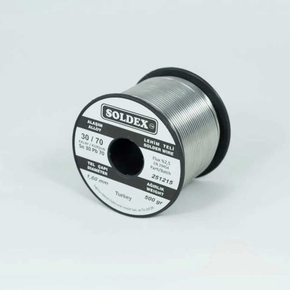 Soldex 30-70 Lehim Teli 500 gr 1,6 mm - Gri Oto Boyaları Fiyatı