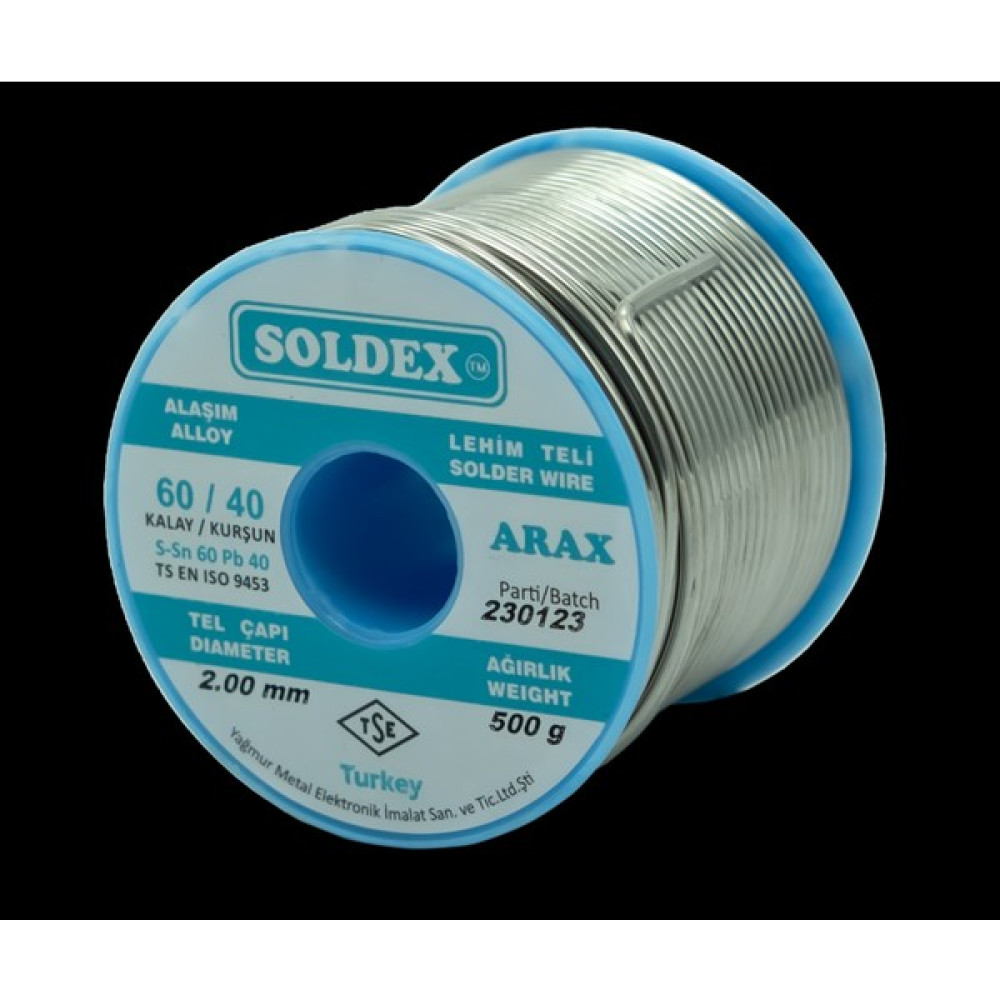 Soldex SN60 PB40 Arax Lehim Teli - 2mm 500GR Oto Boyaları Fiyatı