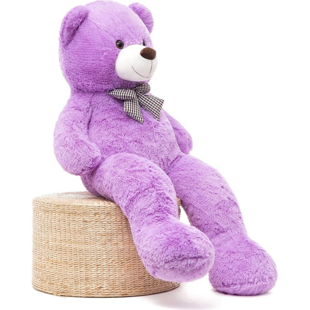 Sole Papyonlu Sevimli Büyük Peluş Ayıcık, 130 cm - % 100 Yerli - Lila Peluş Oyuncaklar Fiyatı