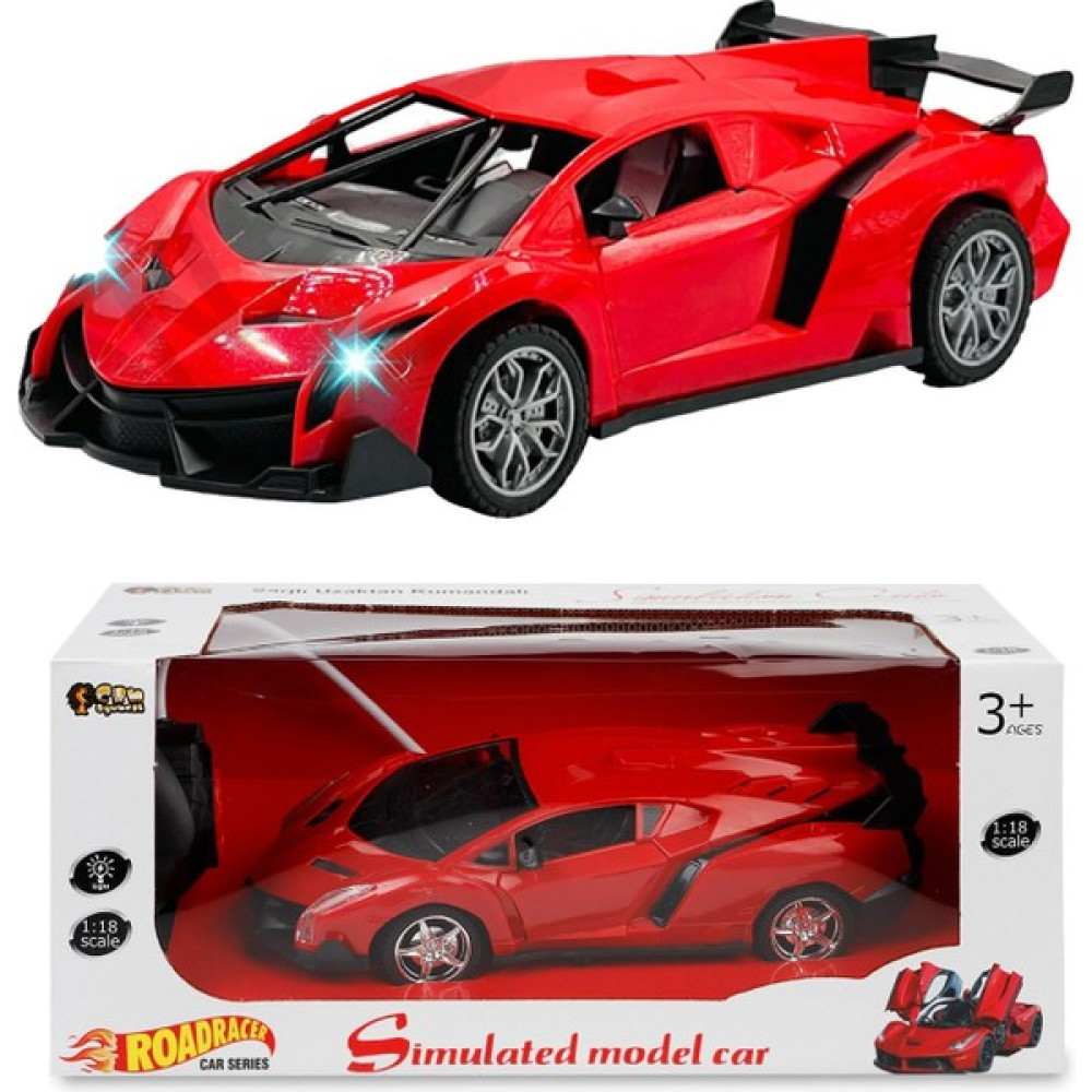 Sole Şarjlı, Kumandalı Spor Lamborghini, Farları Yanar- Kapısı Açılır Spor Araba 1:18 - Kırmızı Oyuncak Araç Fiyatı