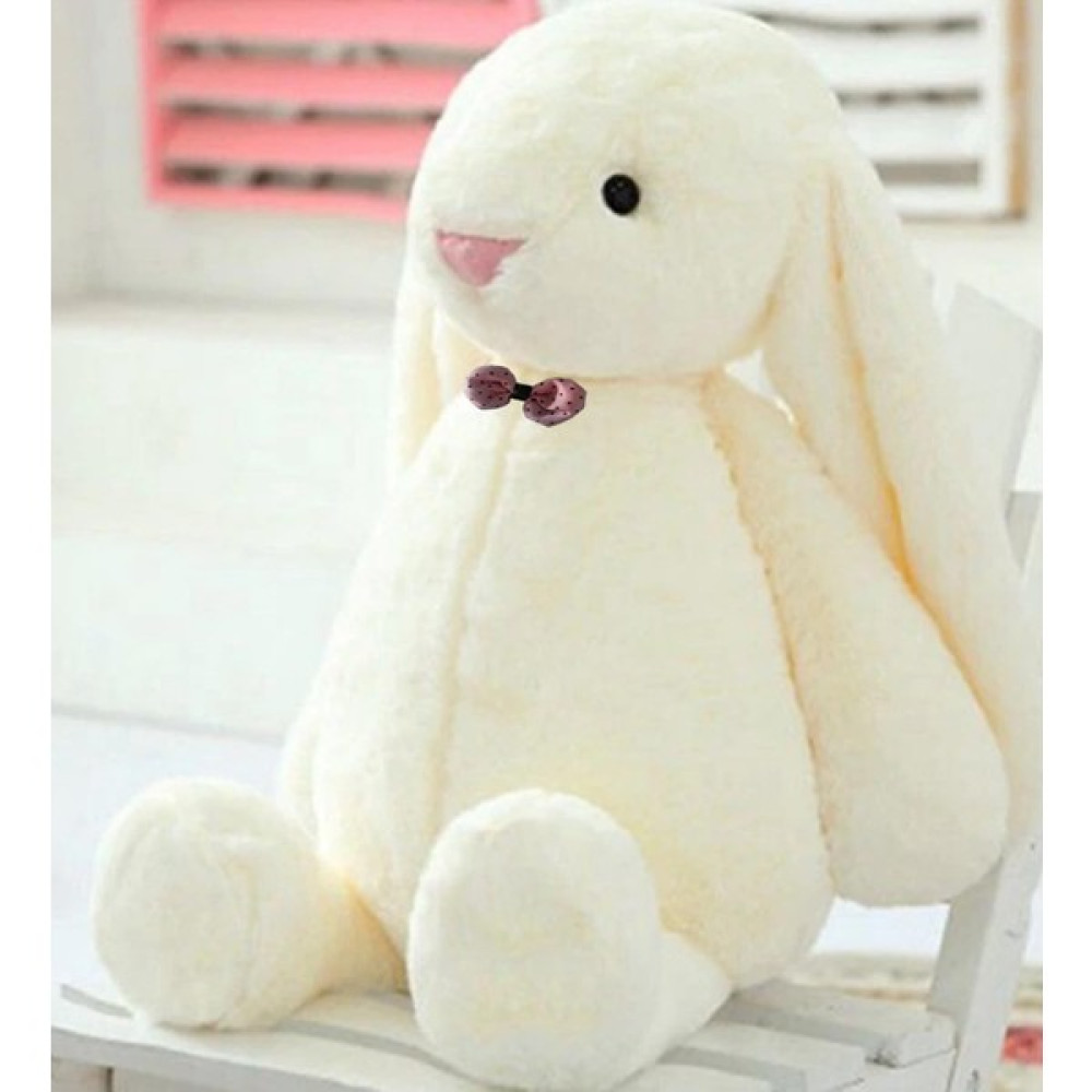 Sole Uyku Arkadaşım Papyonlu Uzun Kulak Bunny Peluş Tavşan 65 cm - Beyaz Bebek Oyuncakları Fiyatı