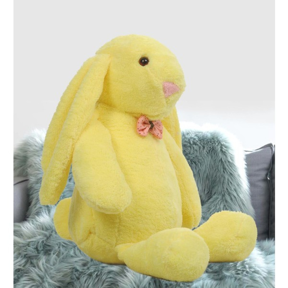 Sole Uyku Arkadaşım Papyonlu Uzun Kulak Bunny Peluş Tavşan 65 cm - Sarı Bebek Oyuncakları Fiyatı