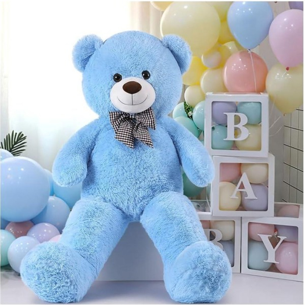 solemia 80 cm Papyonlu Peluş Ayıcık - % 100 Yerli Ürün - Açık Mavi Peluş Oyuncaklar Fiyatı