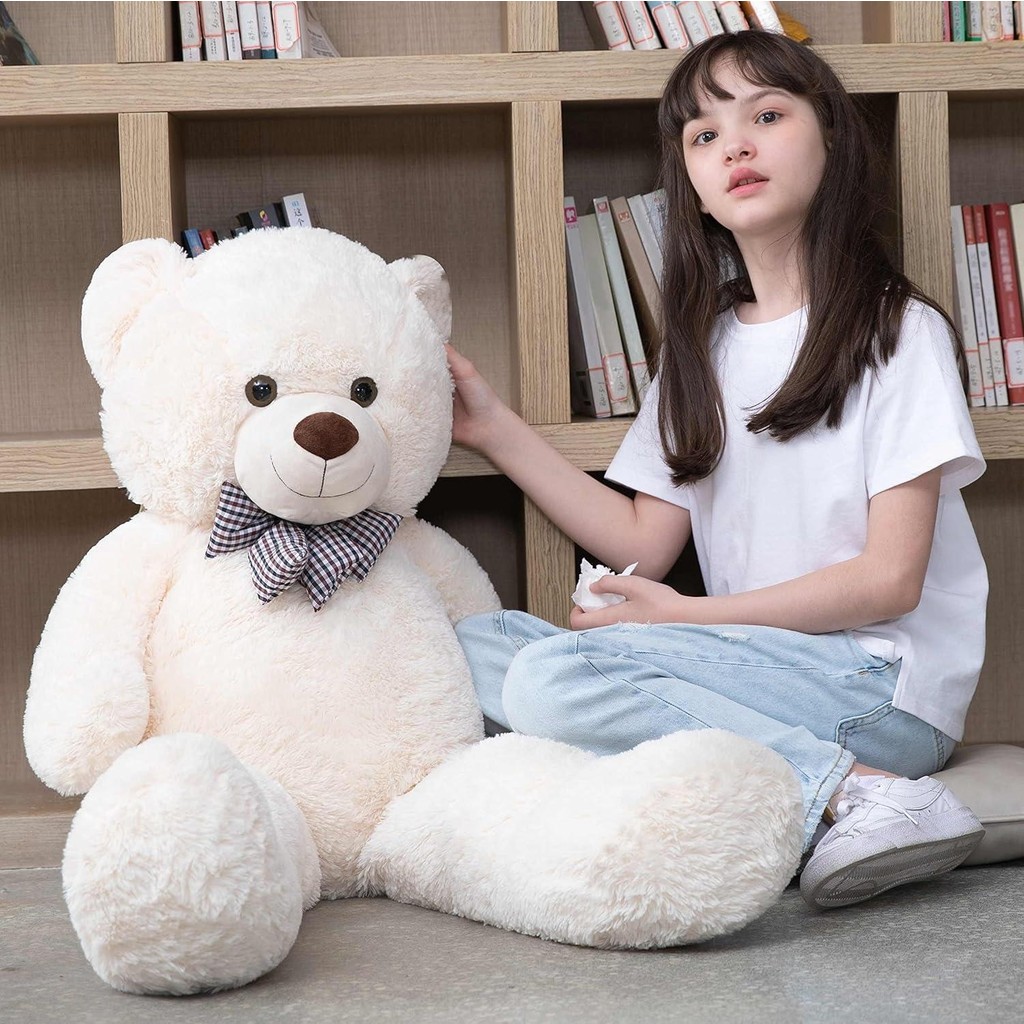 solemia 80 cm Papyonlu Peluş Ayıcık - % 100 Yerli Ürün - Beyaz Anne Bebek Oyuncak Fiyatı