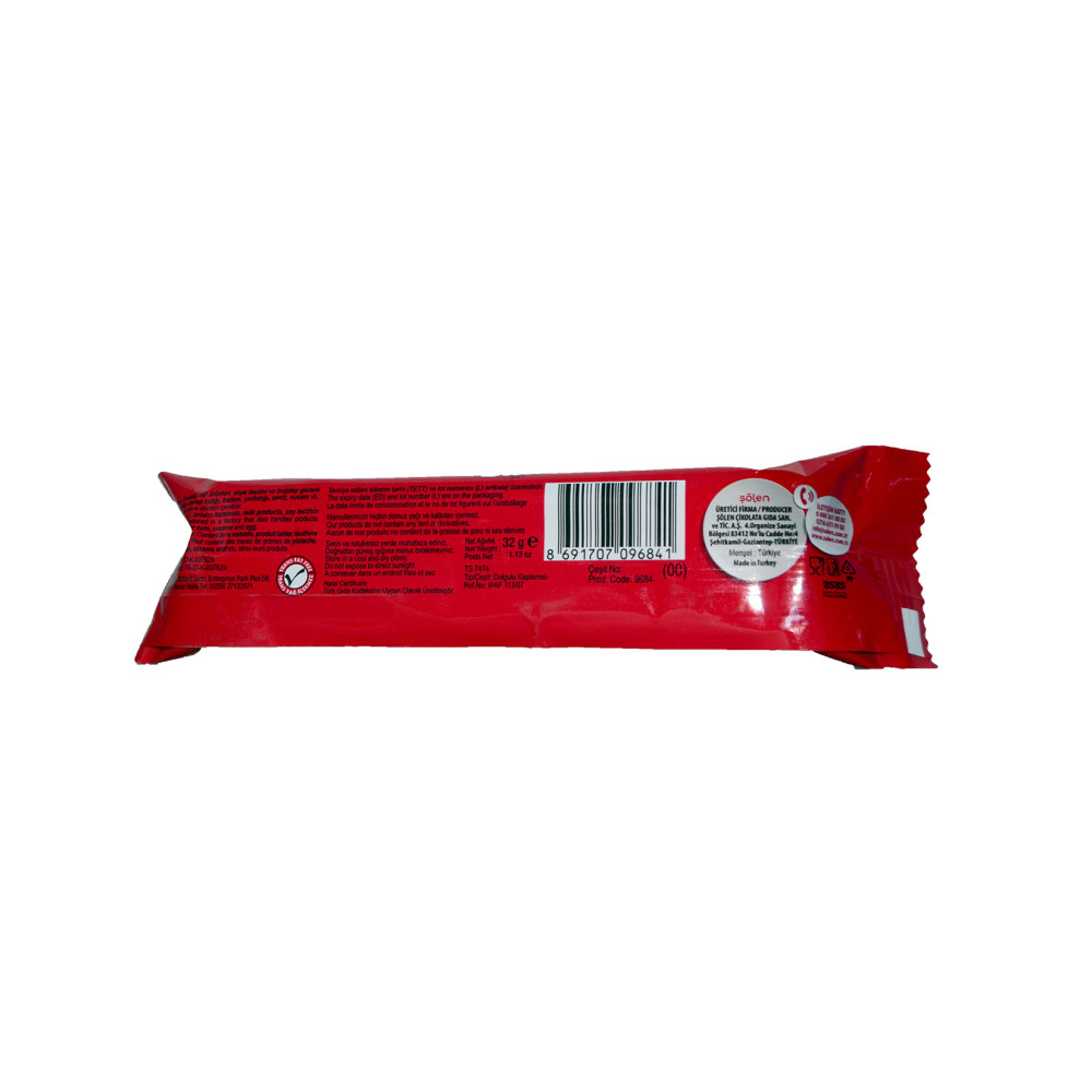 Şölen Boombastic Pirinç Patlaklı Fındık Kremalı Gofret 32 gr