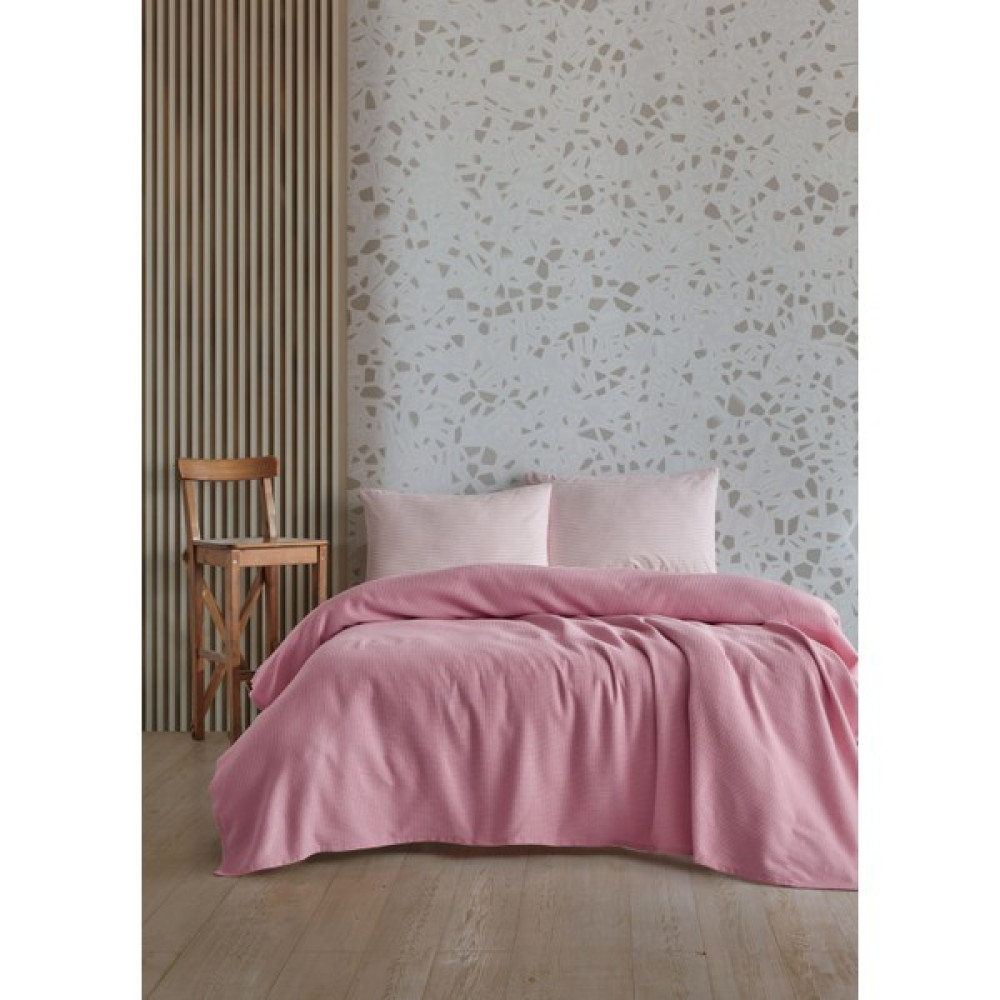 Soley | Mix & Match | Plain | Çift Kişilik %100 Pamuklu Pike - Pembe Pike & Pike Takımı Fiyatı