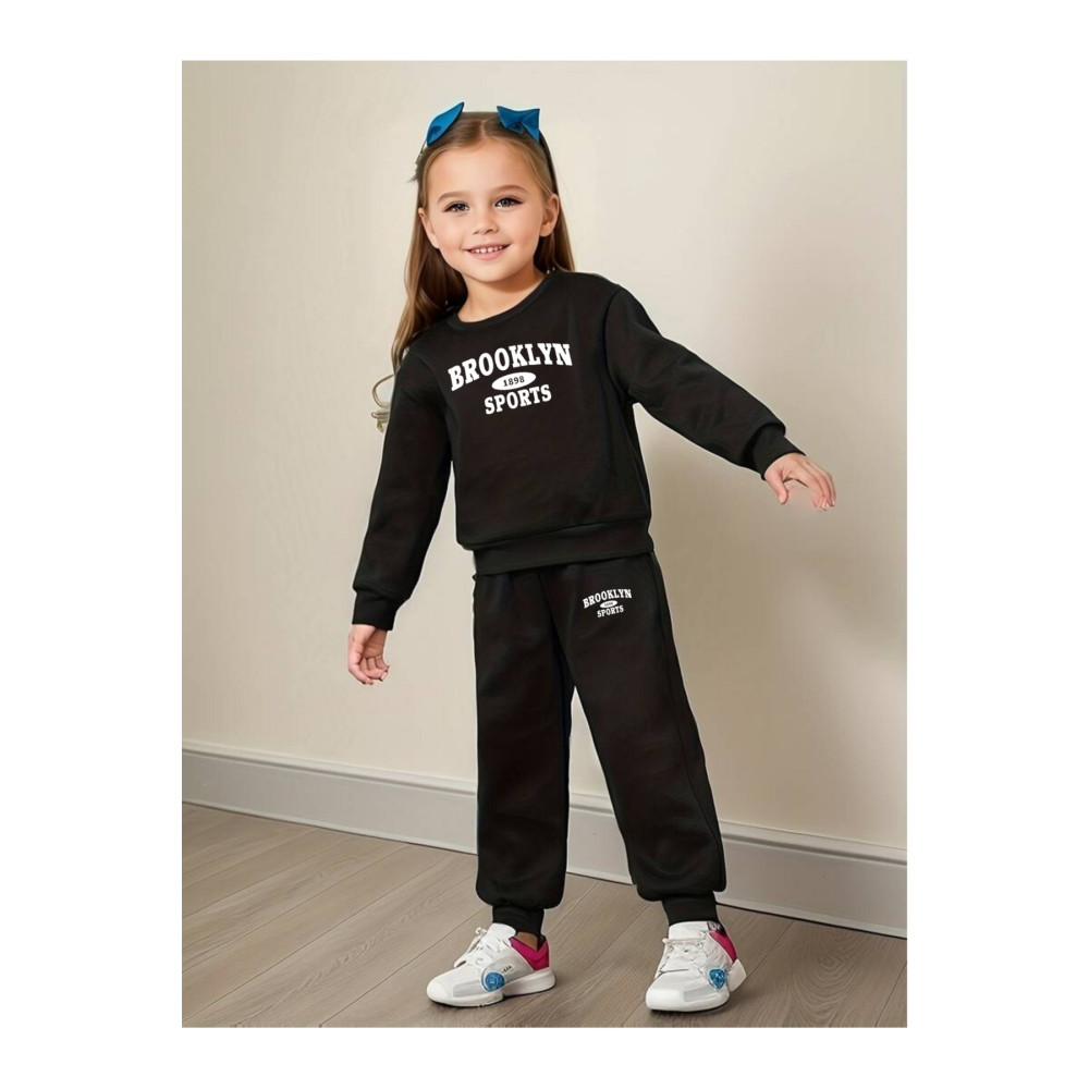 SOLGY Unisex Çocuk Brooklyn Eşofman Takımı Mevsimlik Baharlık 2 Li Takım Sweat Eşofman Baskılı Takım-çocuk 5 YAŞ Beden Kadın Giyim Fiyatı