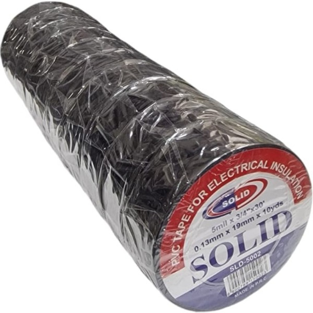 Solid 0,13MM x 19MM x 10YDS Pvc Elektrik Izalasyon Bantları Siyah - 50 Adet Nalburiye & Hırdavat Fiyatı