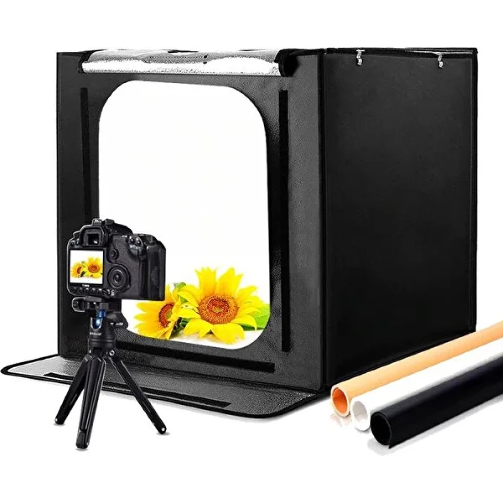 Soligor Ürün Çekim Çadırı Ledli Pro 70X70 cm Katlanabilir LED70X70 Video Kamera Aksesuarları Fiyatı
