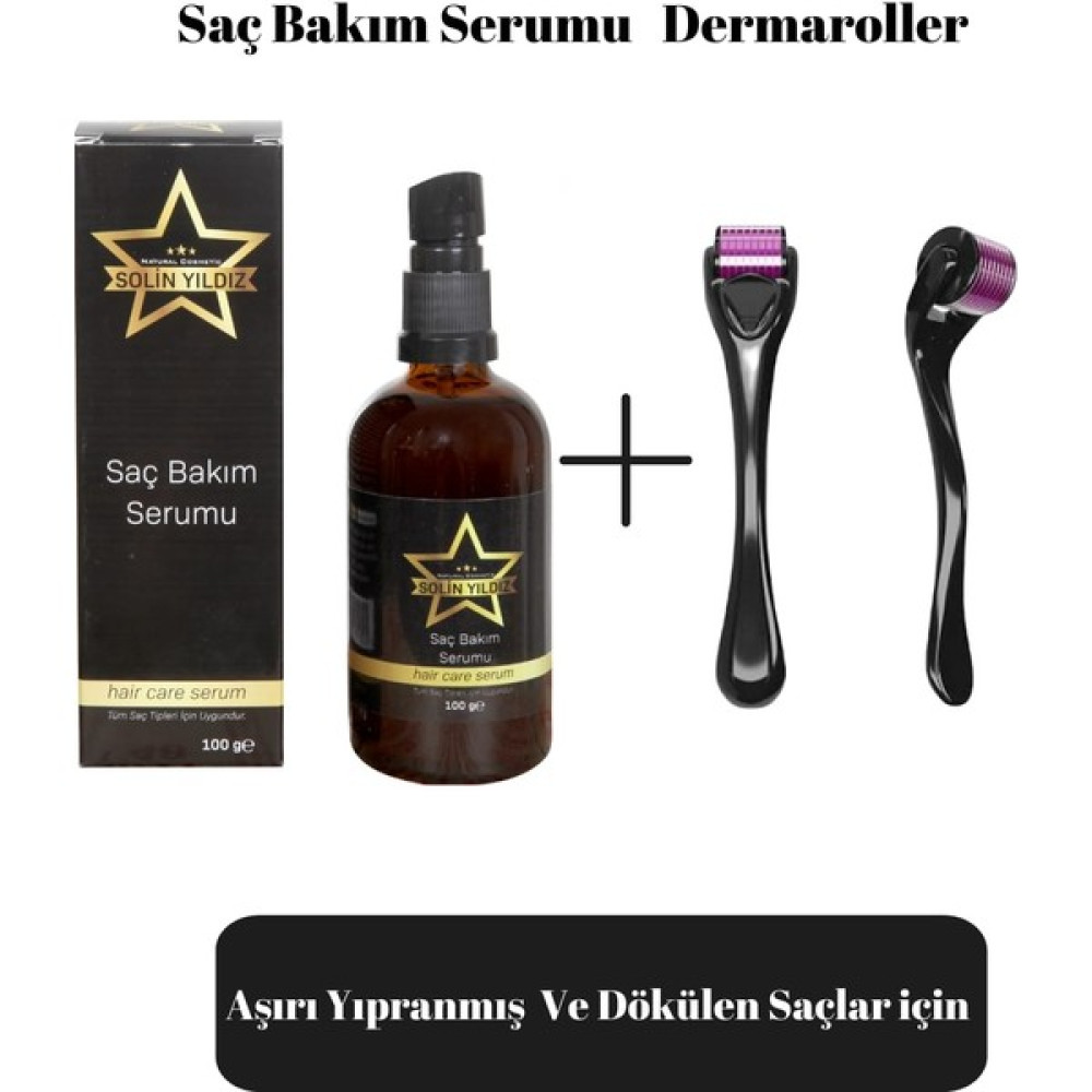 Solin Yıldız Natural Cosmetic Saç Bakım Serumu + 1 mm Dermaroller, Aşırı Yıpranmış ve Dökülen Saçlar Için, Saç Bakım Seti Saç Bakım Maskeleri & Serumlar & Spreyler Fiyatı