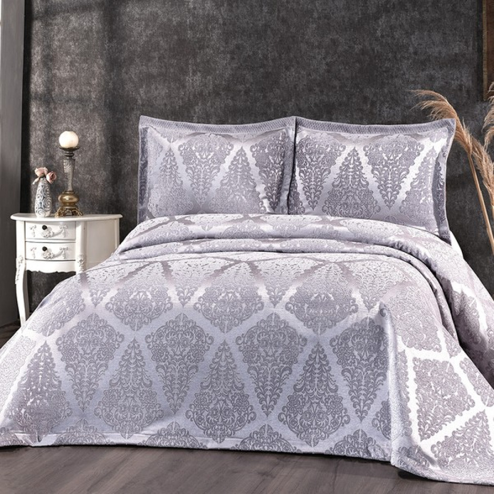 Solinas Collection Classy Gri Çift Kişilik Şönil Pike Yatak Örtüsü - 250 x 260 cm Yatak Örtüsü Fiyatı