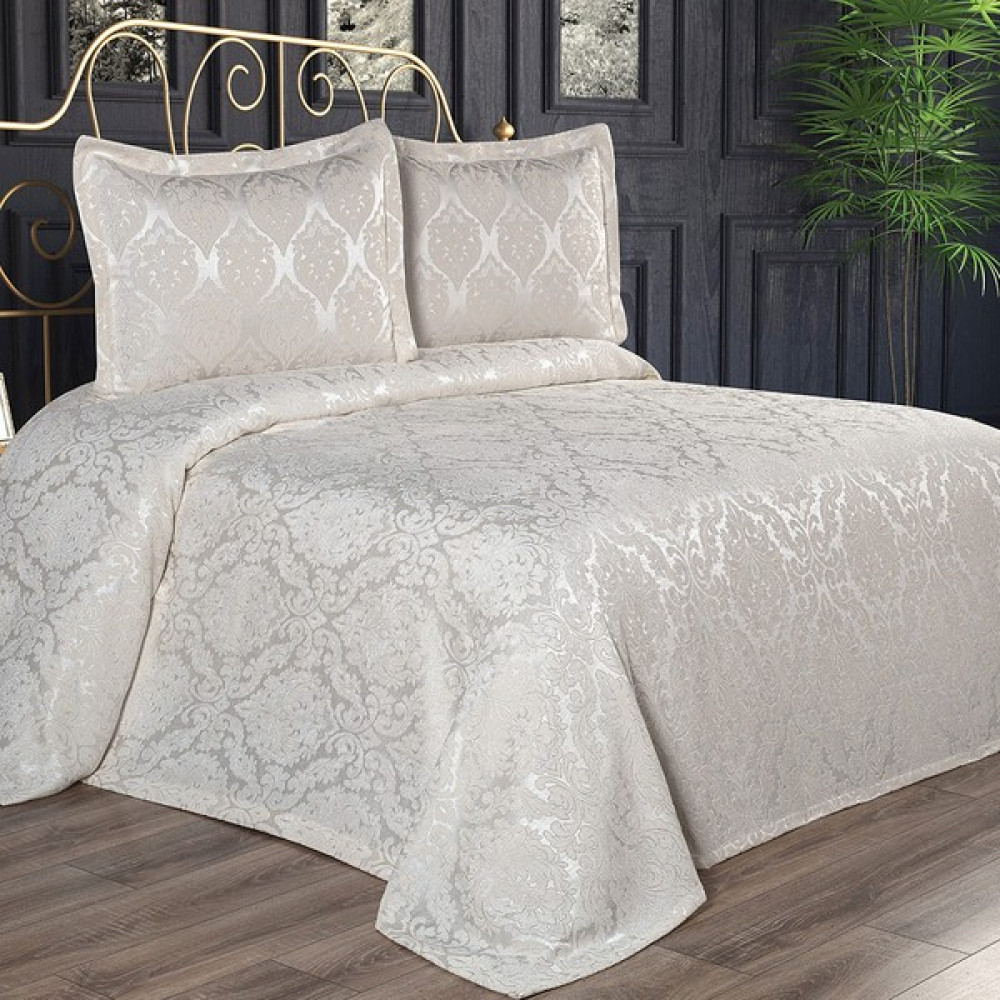 Solinas Collection Dirhem Krem Çift Kişilik Şönil Pike Yatak Örtüsü - 250 x 260 cm Yatak Örtüsü Fiyatı