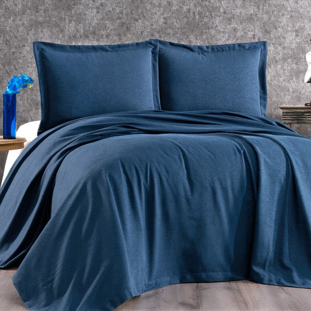 Solinas Collection Linda Lacivert Çift Kişilik Yatak Örtüsü - 250 x 250 cm Yatak Örtüsü Fiyatı