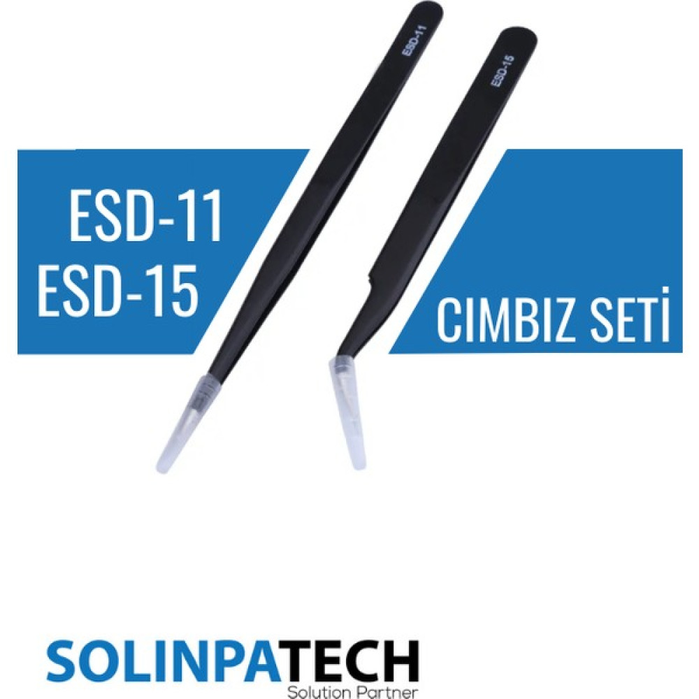 Solinpa Solinpatech Esd-11 Ve Esd-15 Elektronkçi Antistatik Cımbız Seti - 2 Parça - 1 Manikür & Pedikür Seti Fiyatı