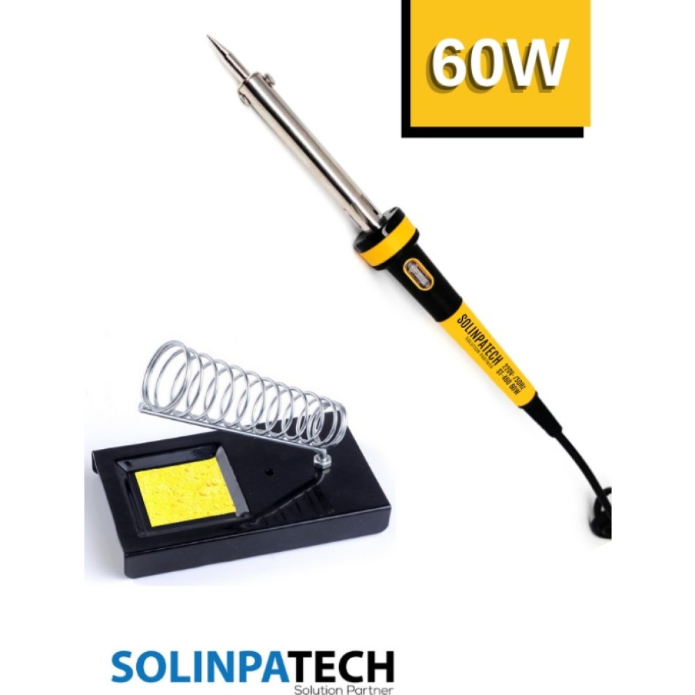 Solinpatech 60W Profesyonel Yüksek Sıcaklığa Dayanıklı Resistörlü Kalem Havya ve Stand Lehim Makinesi Seti Lehim & Havya Fiyatı