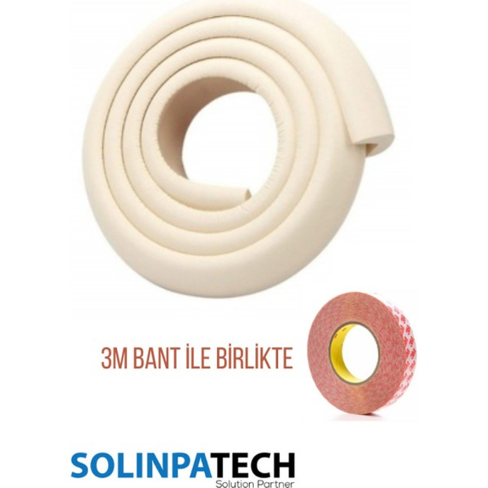 Solinpatech Krem Rengi Kalın Kauçuk 2 MT Bebek Çocuk Masa Sehpa Kenar Darbe Önleyici Bebek Güvenlik Seti 3M Bant Dahil Bebek Güvenlik Fiyatı