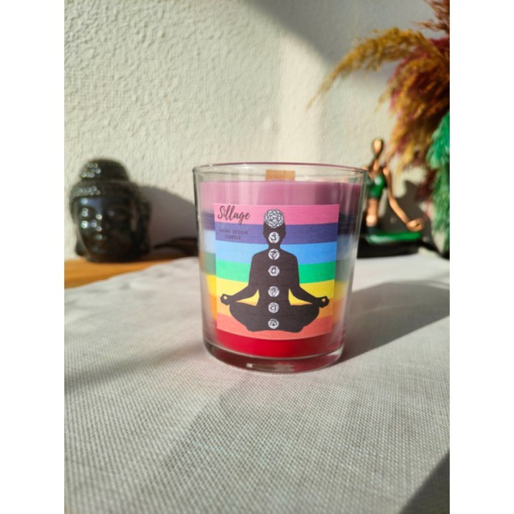 Solman Çakra Meditasyon Yoga Mumu Içine Gizlenmiş Çakra Taşı Her Renk Farklı Kokulu %100 Soyawax - 7 Çakra Dekoratif Mum Fiyatı