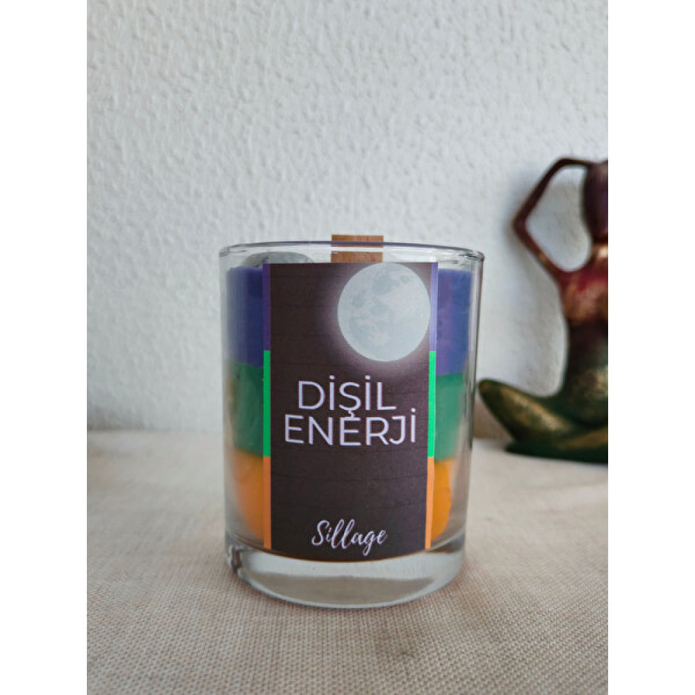 Solman Dişil Enerji Ay Taşlı %100 Soya Wax Dekoratif Vegan Meditasyon Yoga Ritüel Mumu Dekoratif Mum Fiyatı
