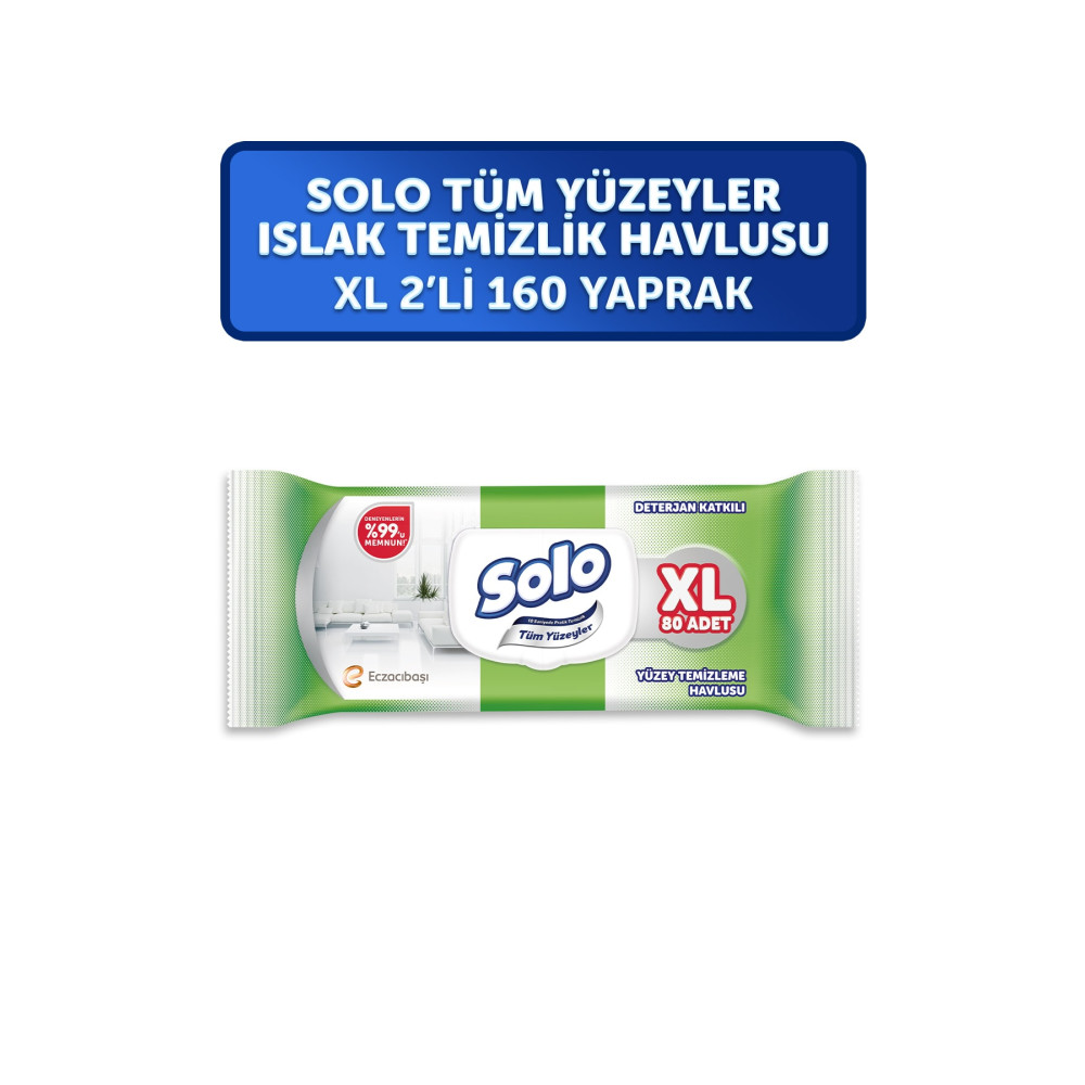 Solo Tüm Yüzeyler Islak Temizleme Havlusu XL 2li 160 Yaprak Islak Mendil Fiyatı