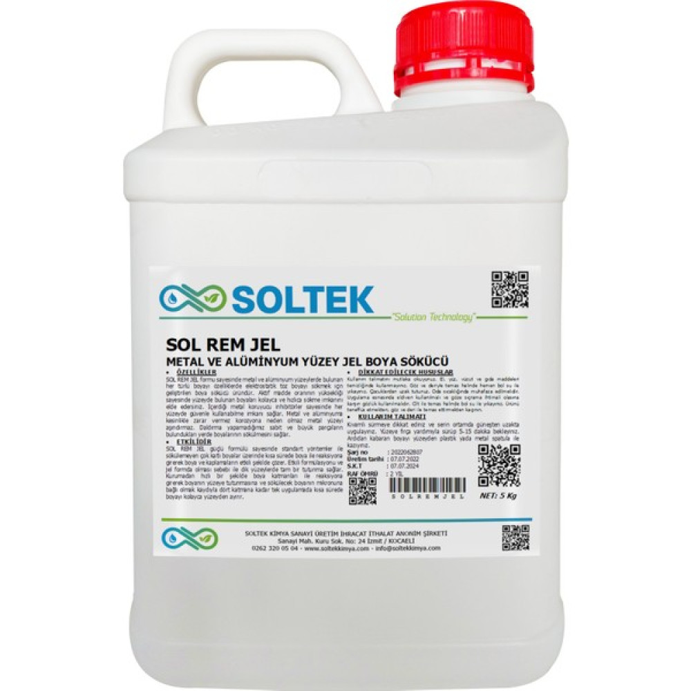 Soltek Kimya En Güçlü Boya Sökücü Jel- Sol Rem Jel 5 kg Boya Malzemeleri Fiyatı