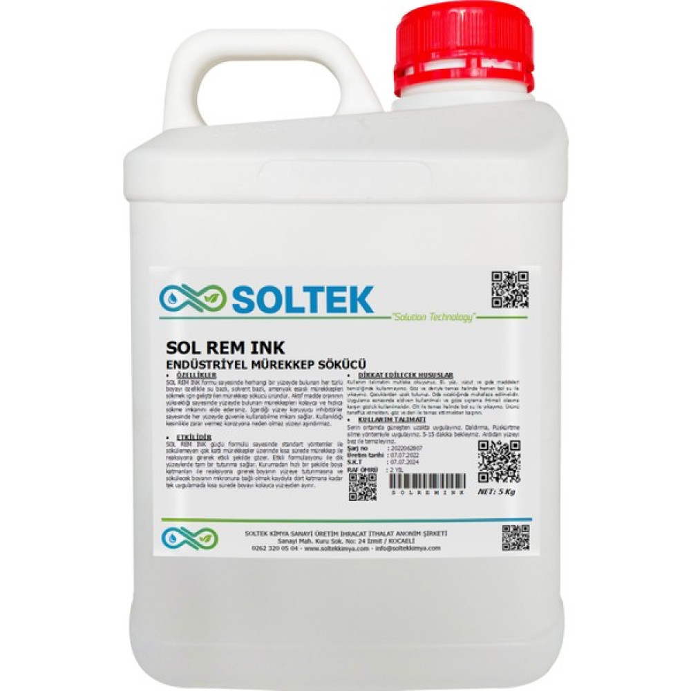 Soltek Kimya Mürekkep Boya Sökücü Metal ve Alüminyum Yüzey - Sol Rem Ink 5 kg Boya Malzemeleri Fiyatı