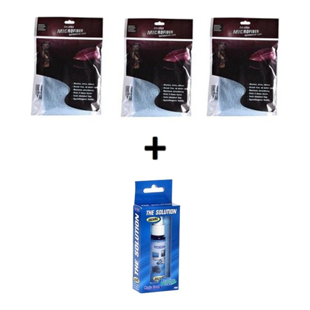 Solutex - The Solution Microfiber Havlu Bez Temizlik Bezi 30c40 cm x 3 Adet + 30 ml Ekran Temiizlik Seti Temizlik Malzemeleri Fiyatı