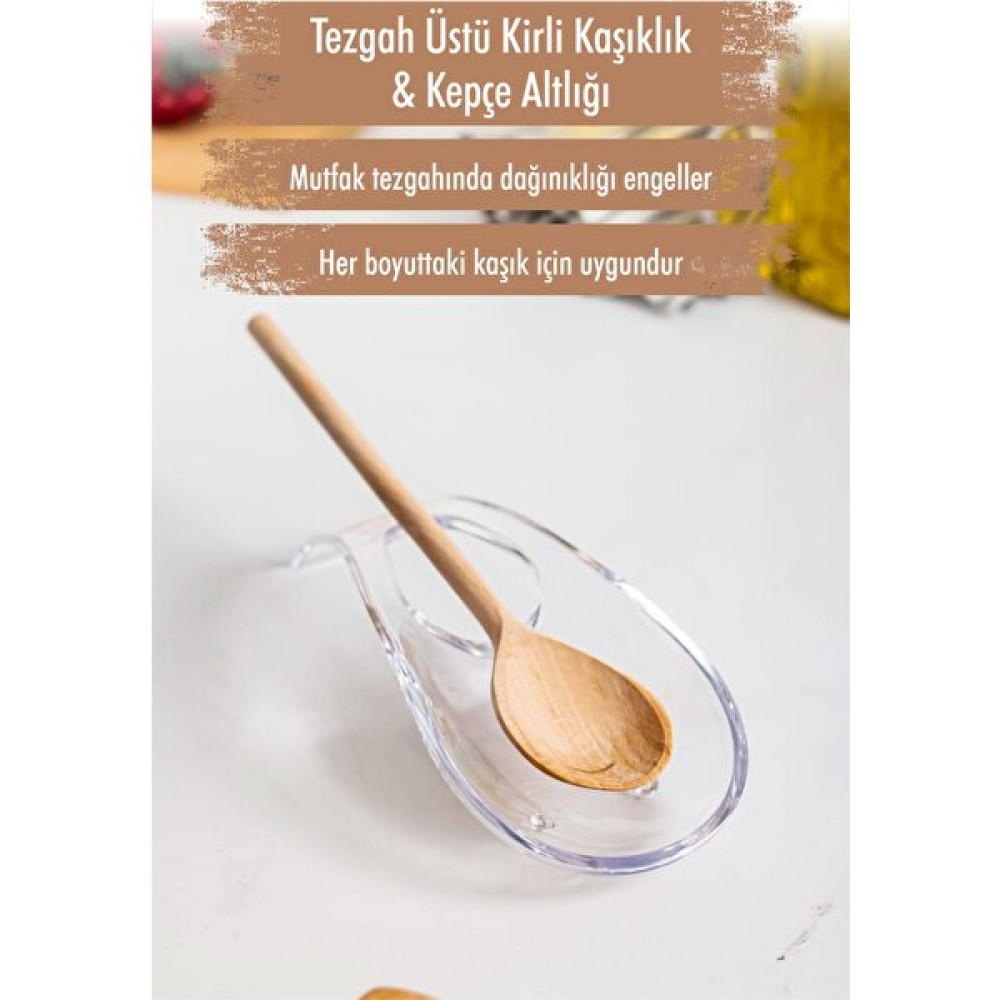 Solymos Akrilik Şeffaf Tezgah Üstü Kirli Kaşıklık & Kepçe Altlığı Pratik Mutfak Gereçleri Fiyatı