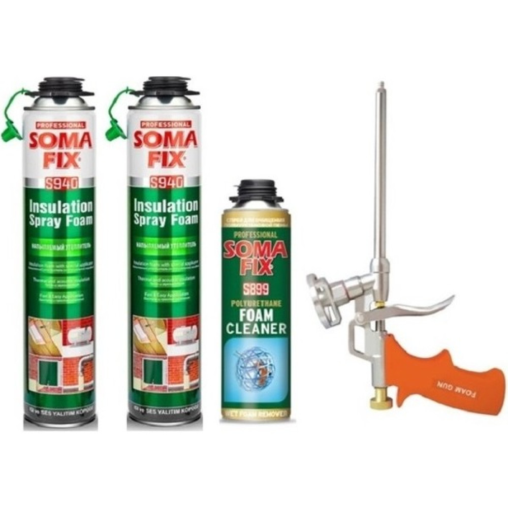 Somafix 2 Ad 750 Ml Somafix Tabancalı Isı Ses Yalıtım Köpüğü Köpük Tabancası Köpük Temizleyicisi Seti - 1 Adet Nalburiye & Hırdavat Fiyatı