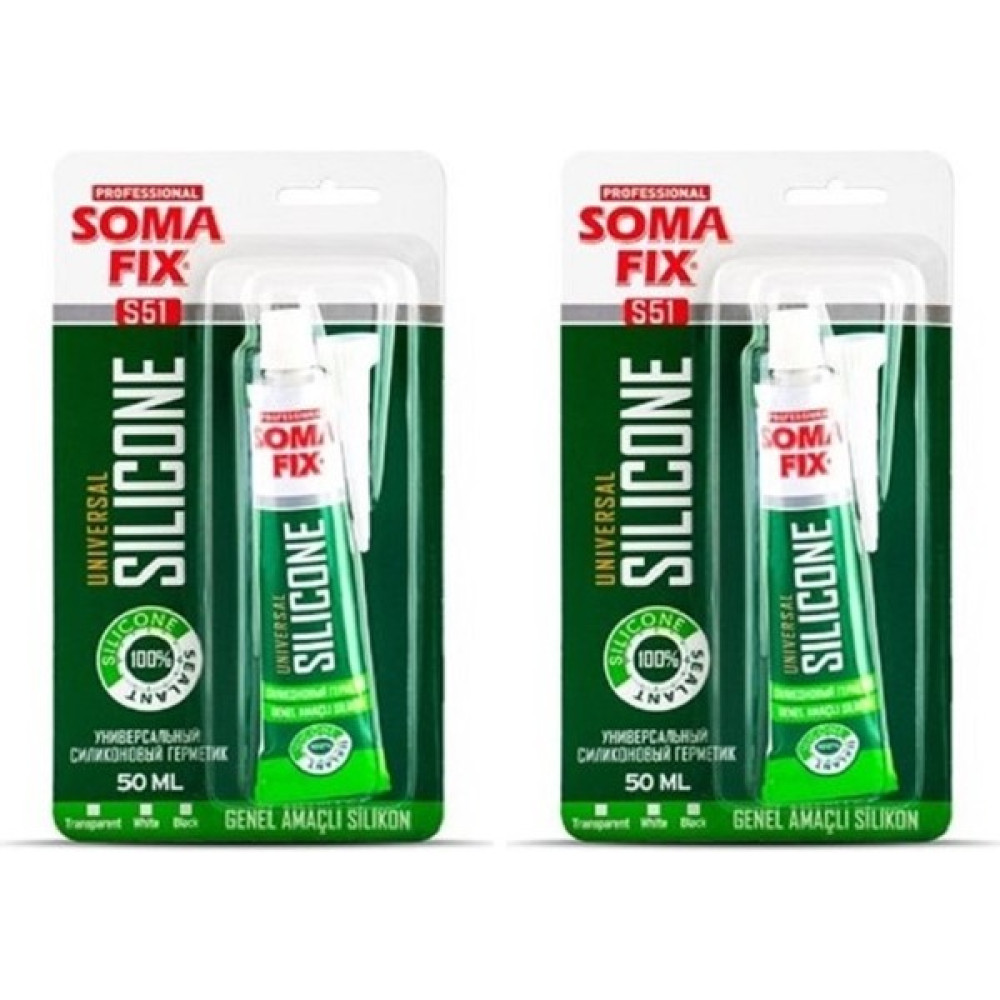 Somafix 2 Adet 50 ml Tüp Silikon Siyah Genel Amaçlı Yapıştırıcı Oto Boyaları Fiyatı