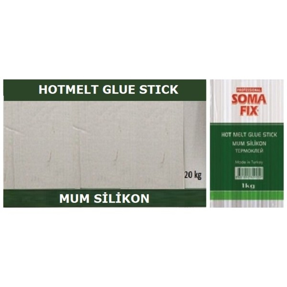 Somafix Şeffaf 20 kg 7.4X300 mm Ince Mum Silikon Sıcak Çubuk Yapıştırıcı Oto Boyaları Fiyatı